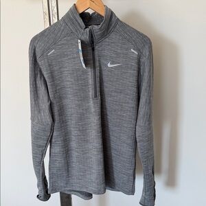 Nike Heather Gray Quarter-Zip Top